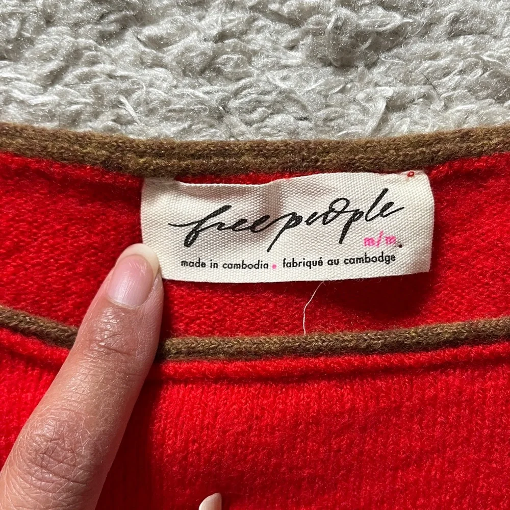 Free People size Medium bright Red Women's crop Sweater
